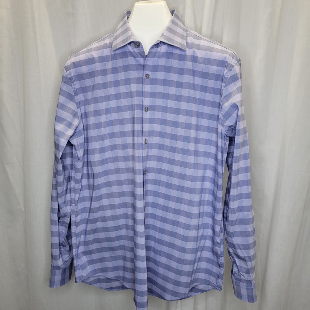 REACTION Kenneth Cole Purple Plaid Dress in Oeko-tex Fabric, 16.5 32/33